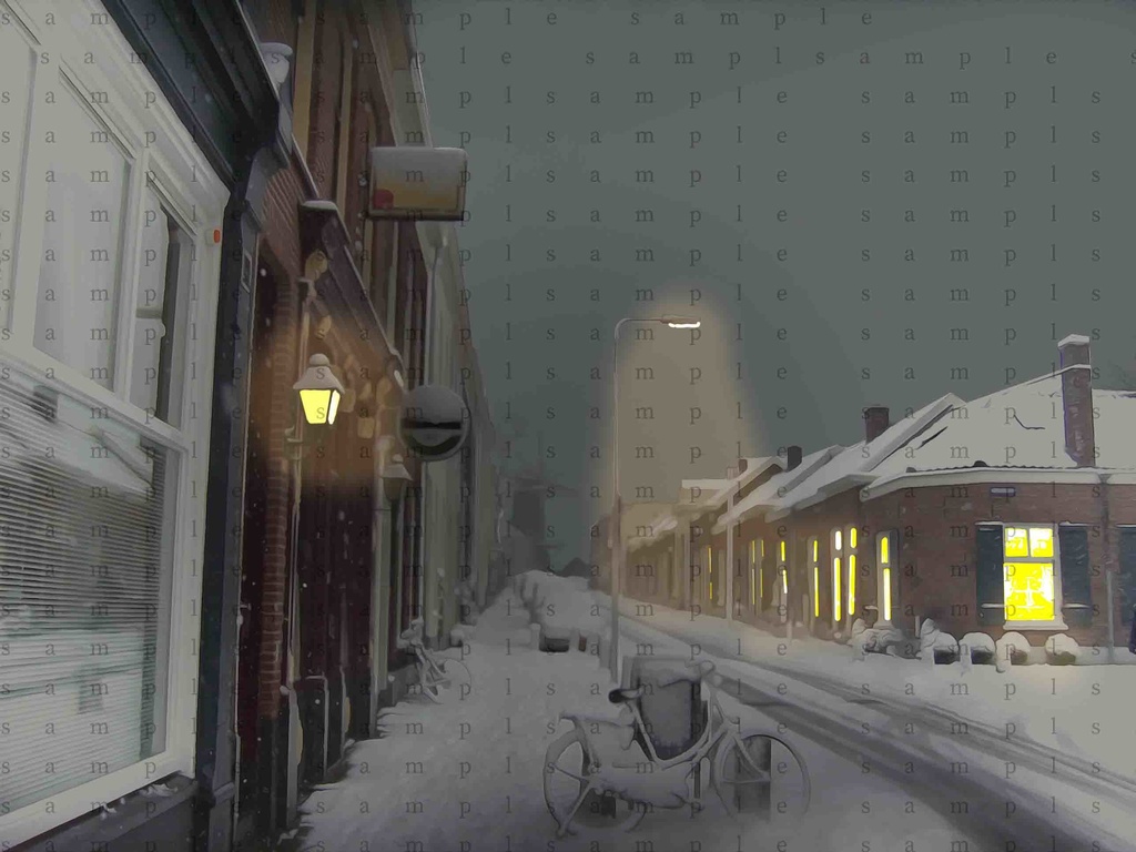 イラスト素材 雪の郊外