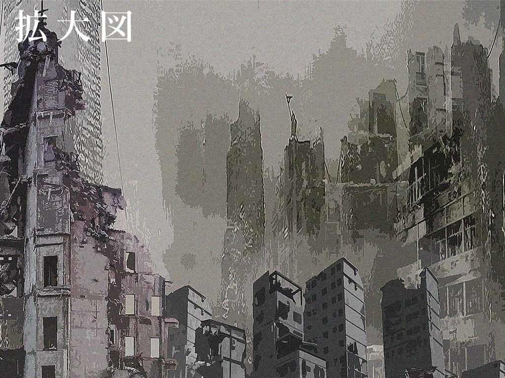 背景素材 廃屋の塔