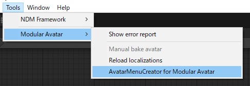 【無料】AvatarMenuCreator for Modular Avatar