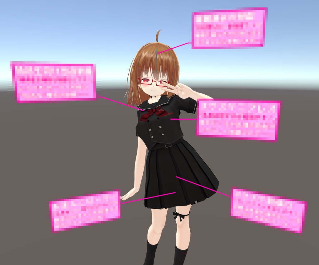 無料: Info View Shader キャラ情報表示みたいなUIを作れるシェーダー