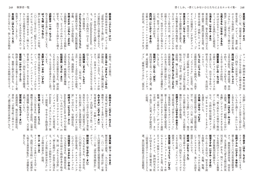 書くしか。書くしかないひとたちによるエッセイ集