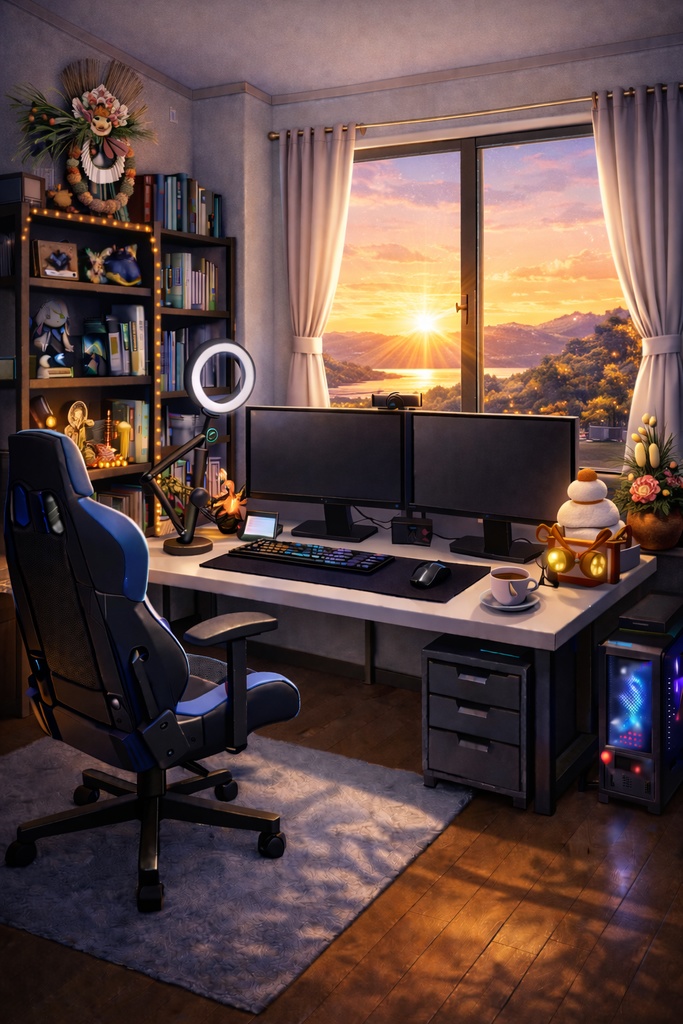 【VTuber配信背景】配信部屋背景素材24種|OBS・雑談・ゲーム配信対応(VTuber Streaming Room Background Pack (24 Variations))