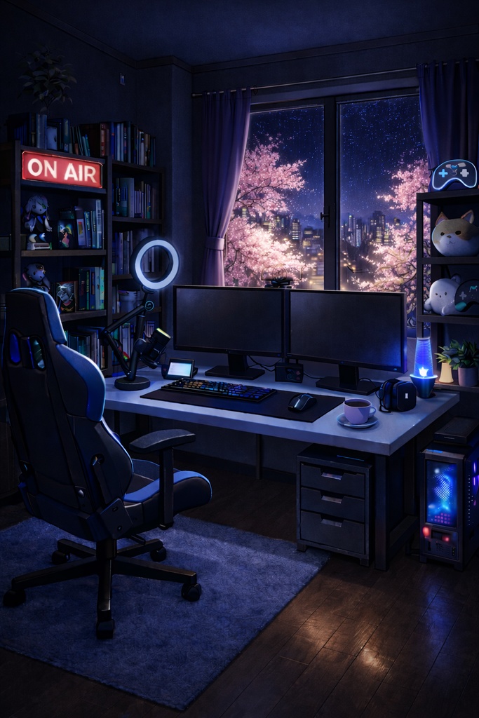 【VTuber配信背景】配信部屋背景素材24種|OBS・雑談・ゲーム配信対応(VTuber Streaming Room Background Pack (24 Variations))