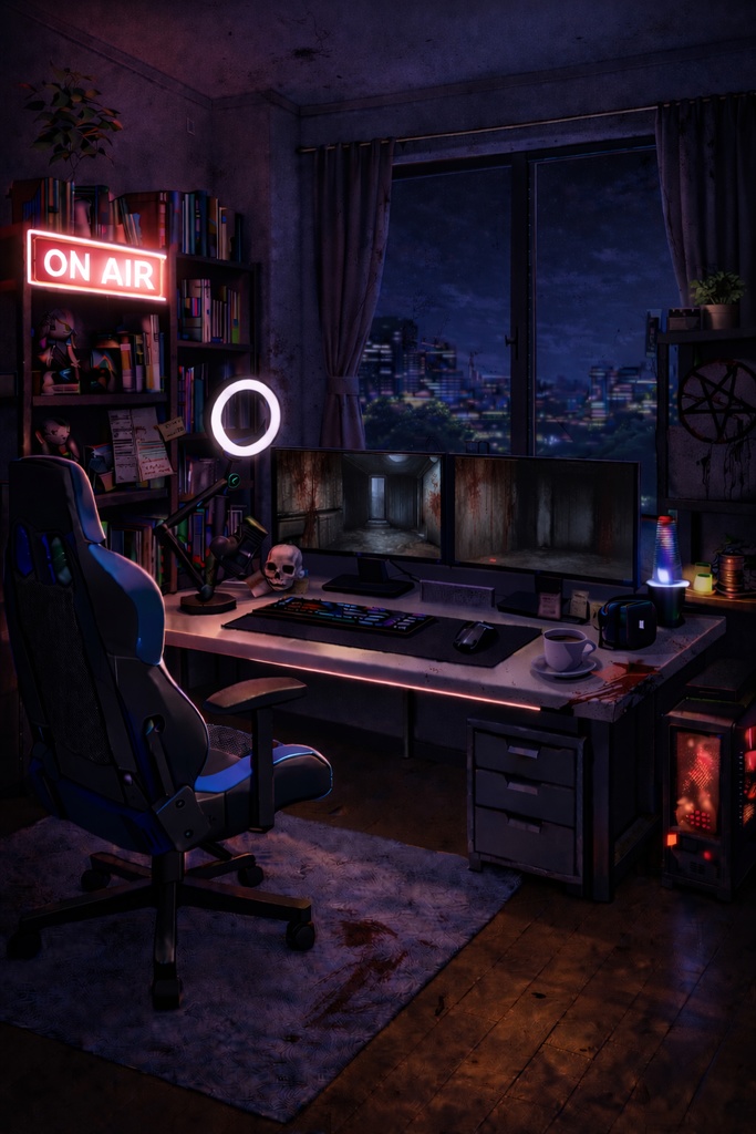 【VTuber配信背景】配信部屋背景素材24種|OBS・雑談・ゲーム配信対応(VTuber Streaming Room Background Pack (24 Variations))