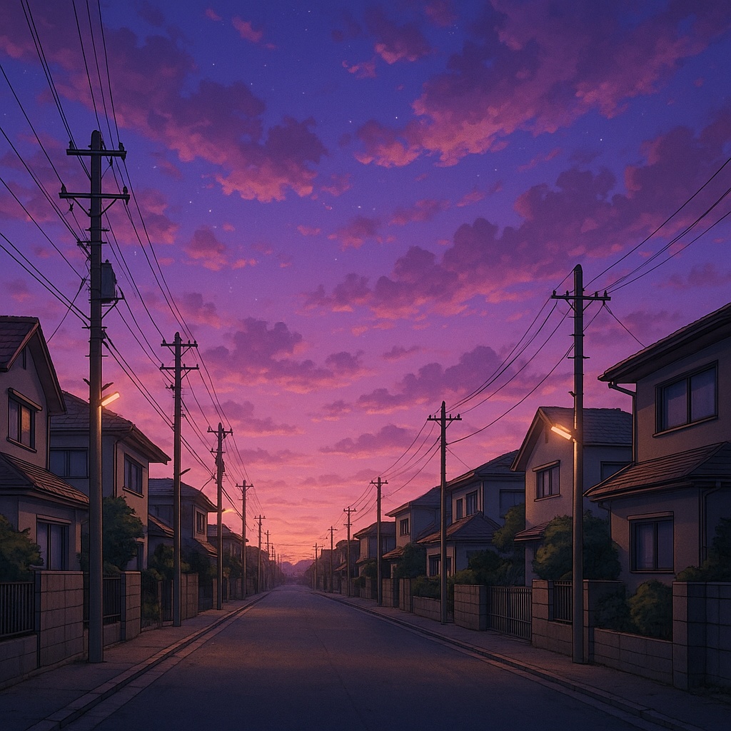 【背景素材】日本の住宅街・同一画角12種|季節・天候・感情差分セット