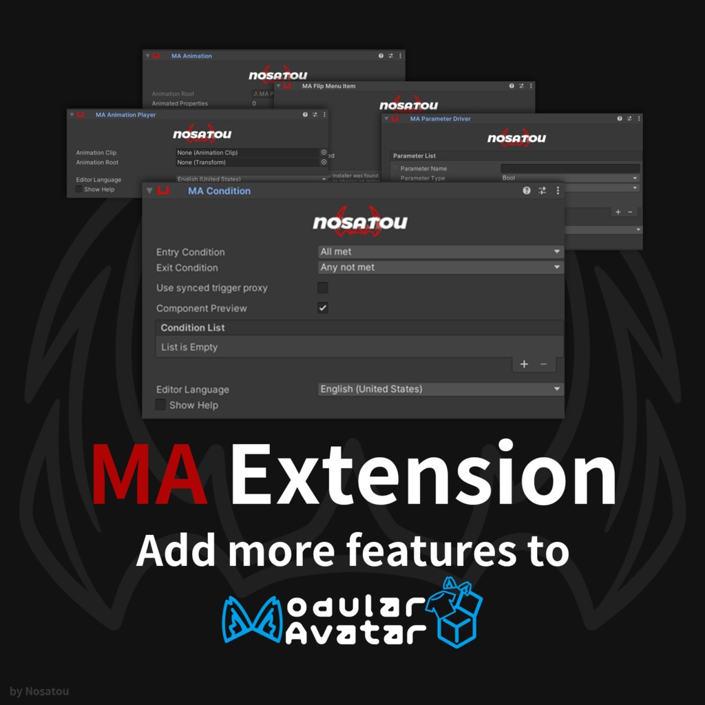 【無料】 MA Extension - 条件制御・内蔵アニメーション・Parameter Driver・Radial Menu