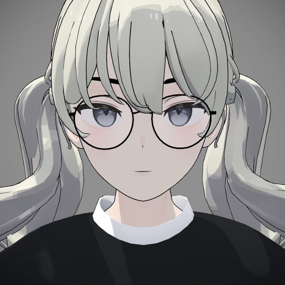 【Grus対応】ボストンメガネ【3Dモデル】