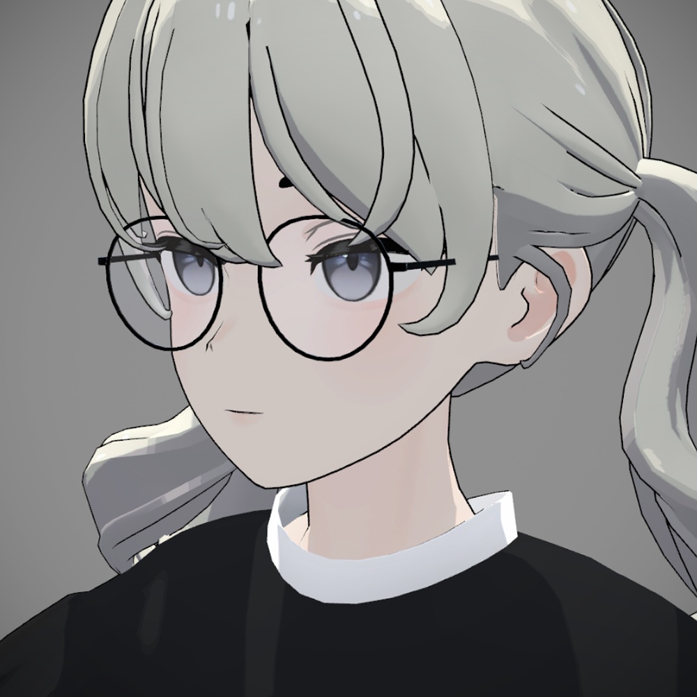 【Grus対応】ボストンメガネ【3Dモデル】