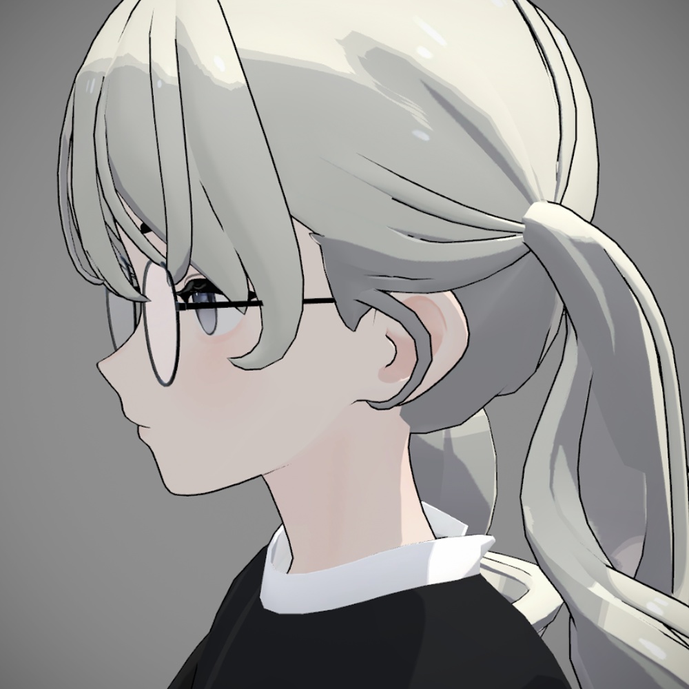 【Grus対応】ボストンメガネ【3Dモデル】