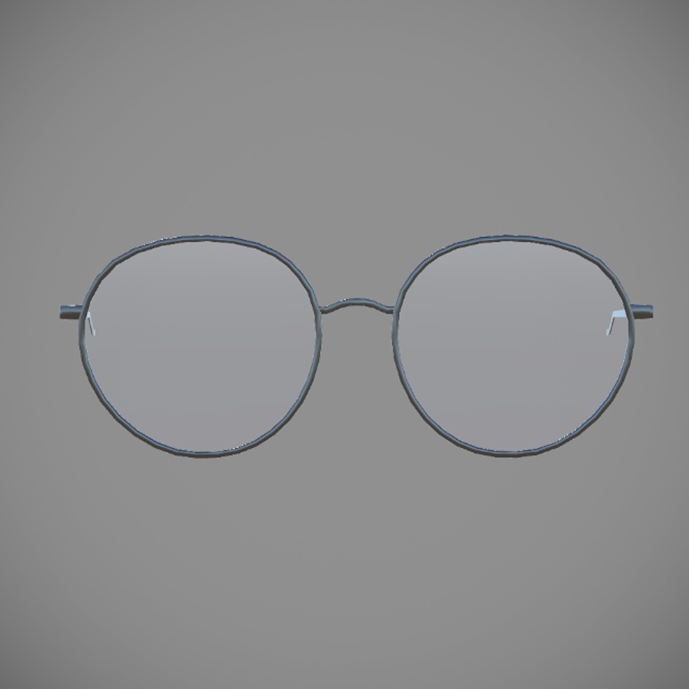 【Grus対応】ボストンメガネ【3Dモデル】