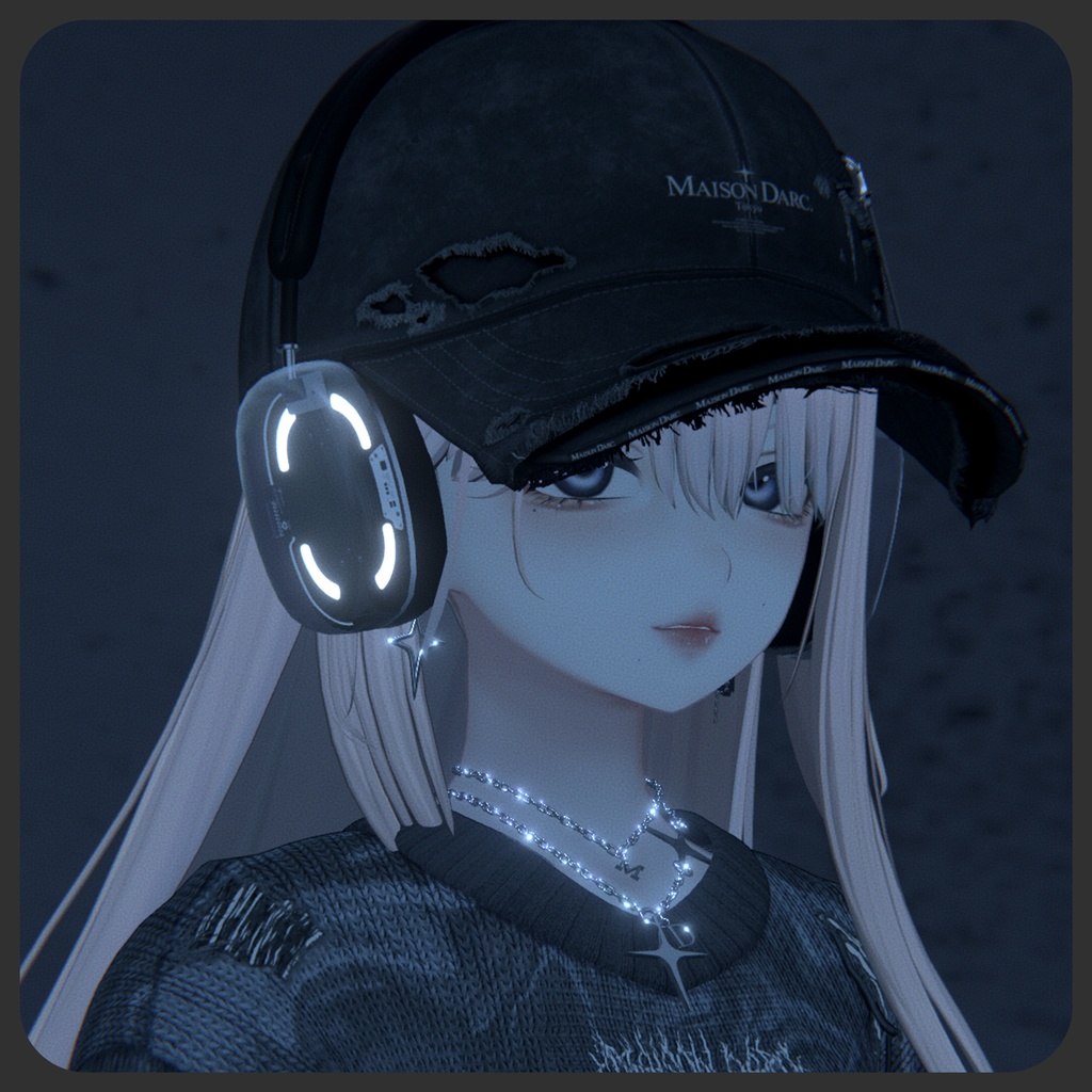 【3Dモデル】ClearHeadPhone/クリアヘッドホン【VRChat想定】