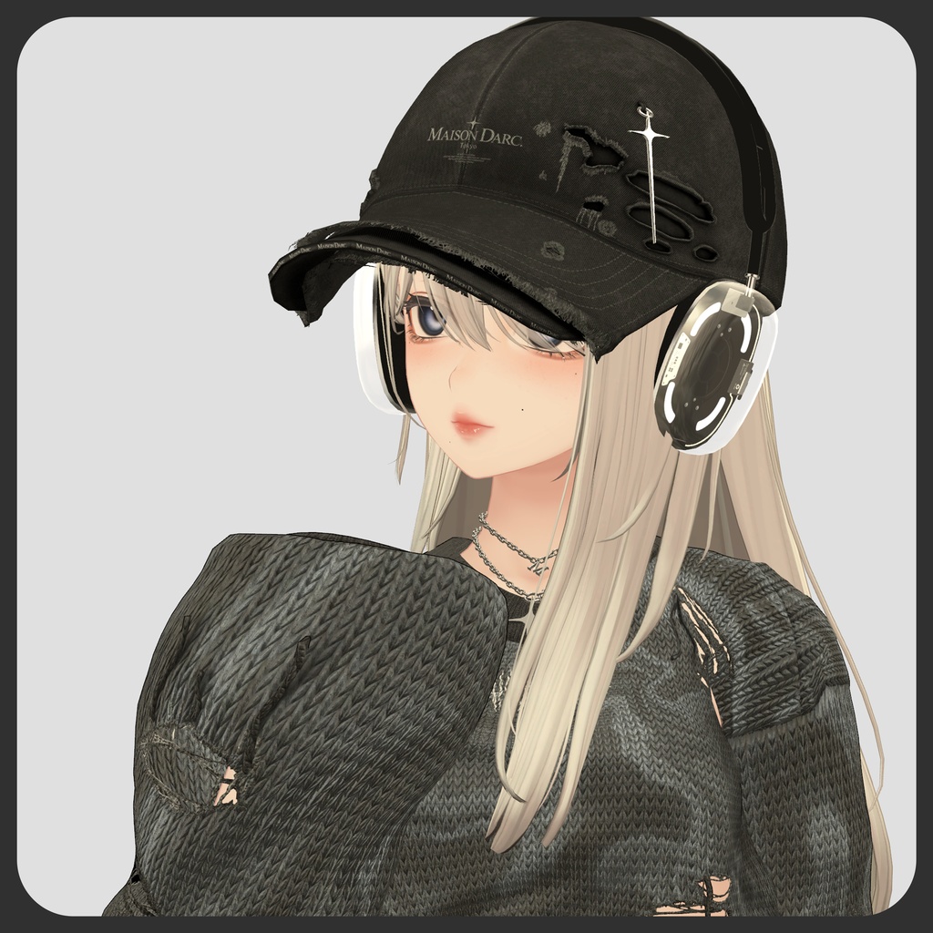 【3Dモデル】ClearHeadPhone/クリアヘッドホン【VRChat想定】