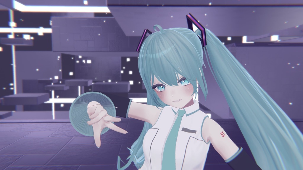 【VRChat想定】バーチャルシンガーの髪飾り