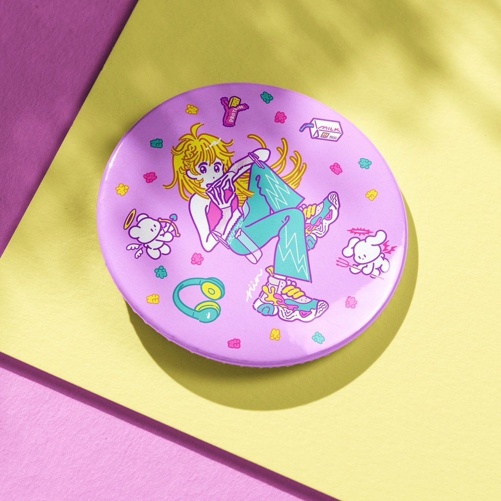  『レトロピンク』缶ミラー