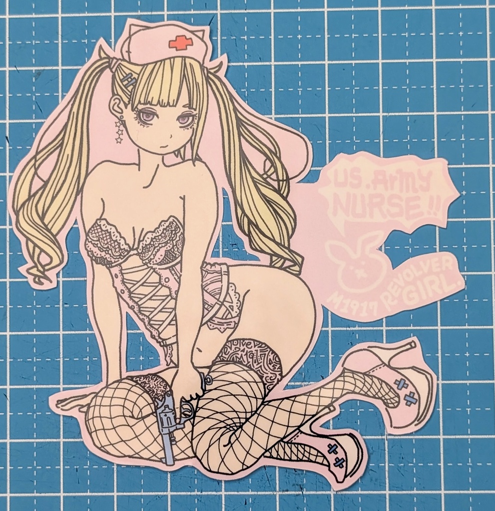 オリジナルキャラクター M1917リボルバーちゃん 耐水&耐光ステッカー