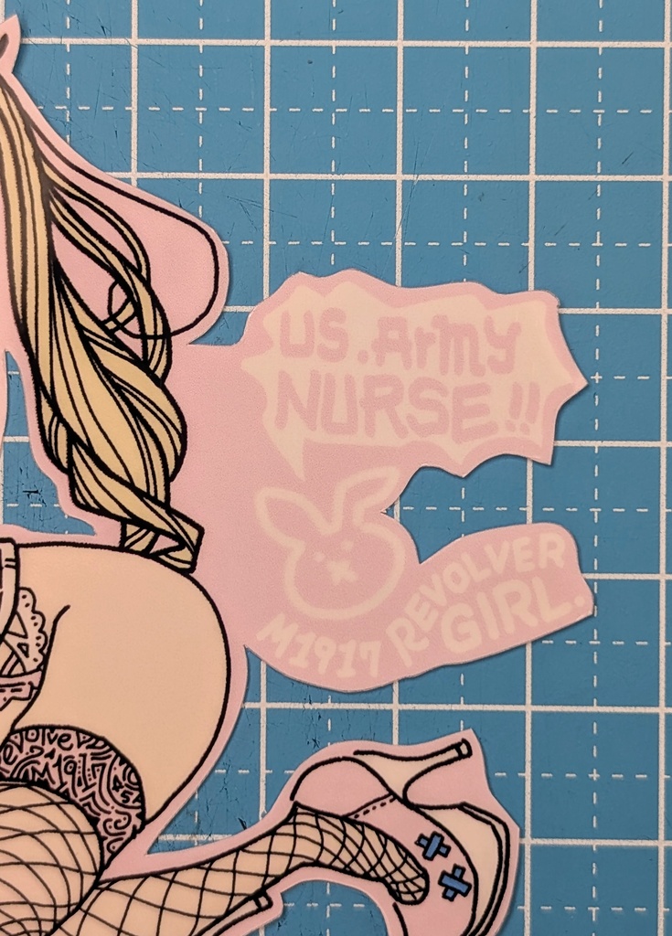 オリジナルキャラクター M1917リボルバーちゃん 耐水&耐光ステッカー