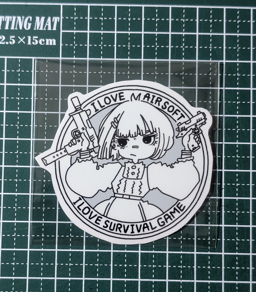 サバゲーパッチ(ベルクロ) 2丁拳銃少女 ステッカーセット