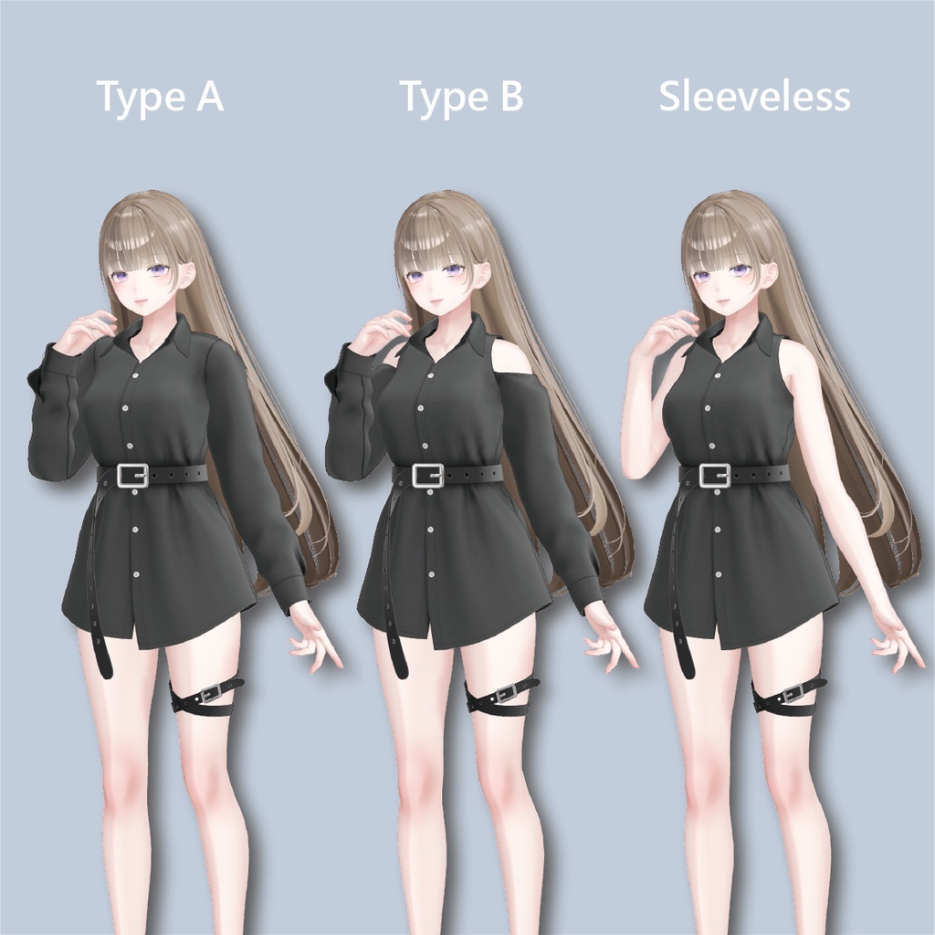 Belted Shirt Dress シャツドレス 7アバター対応