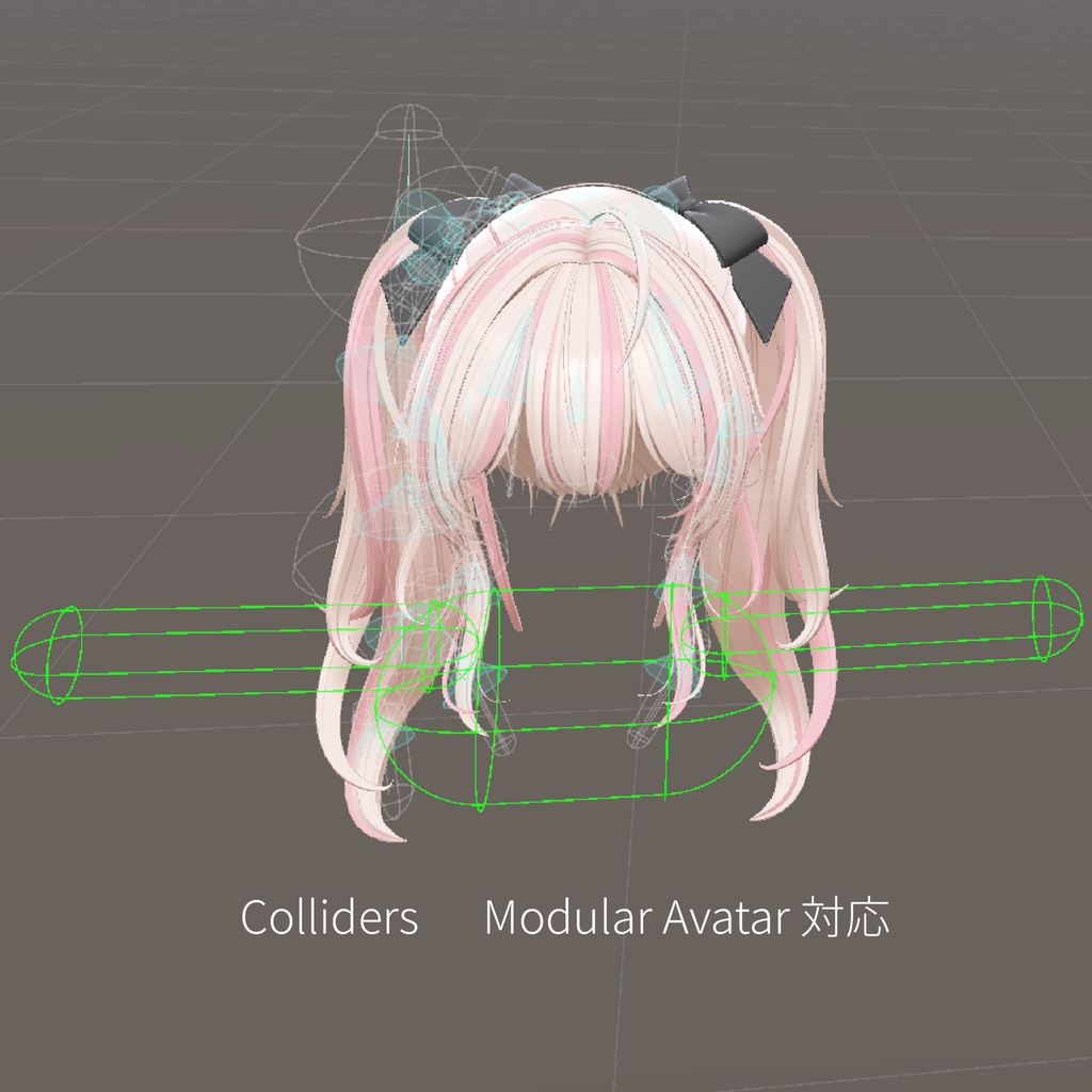 Odango Ponytail 🍡【15Avatars対応】 VRChat Gimmick Hair