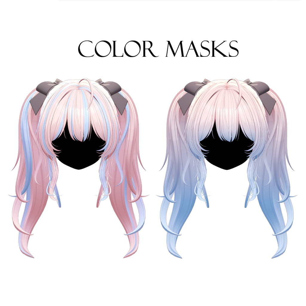 Odango Ponytail 🍡【15Avatars対応】 VRChat Gimmick Hair