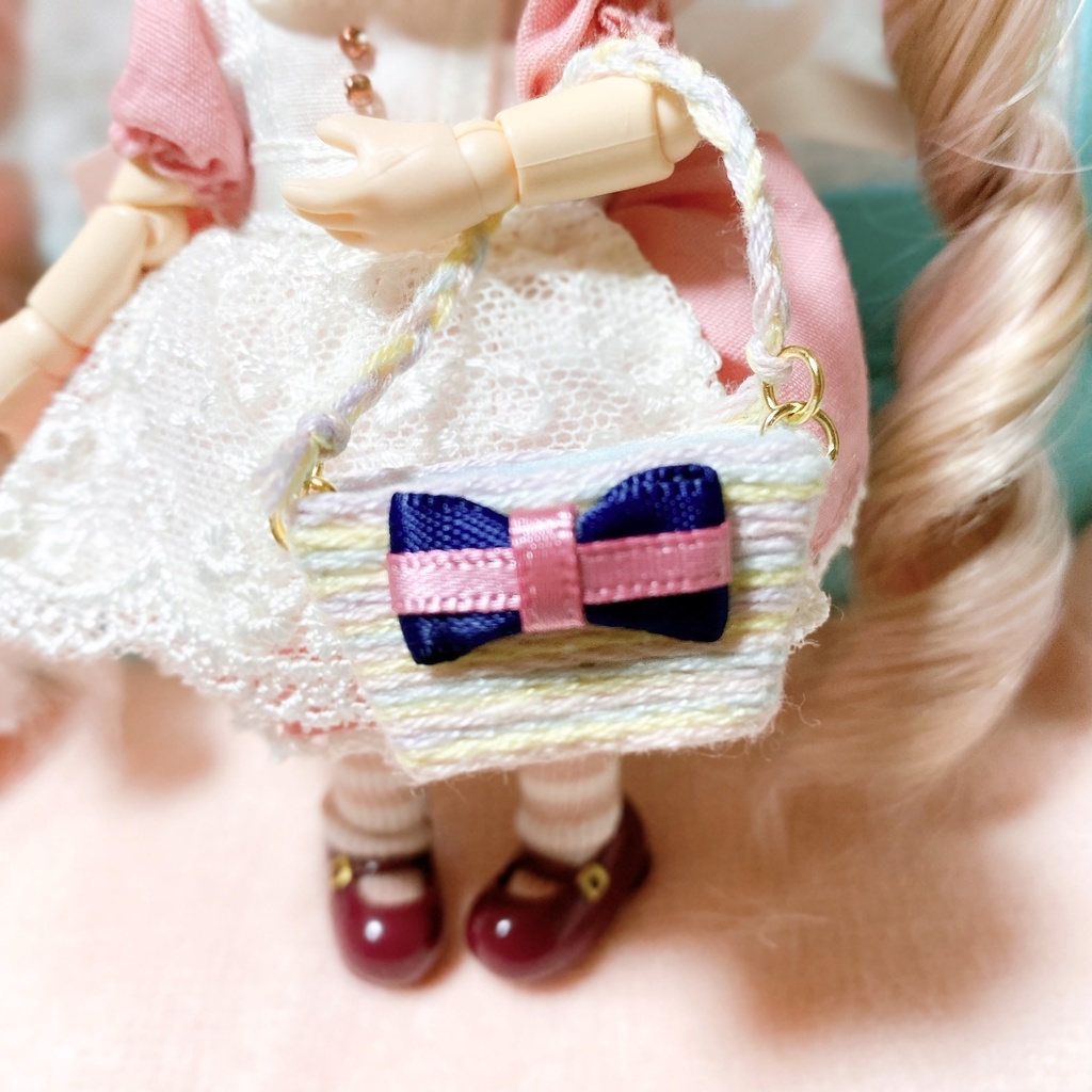 リボン付きパステルカラーバッグ 内側水色 1 12 Maigirl Booth