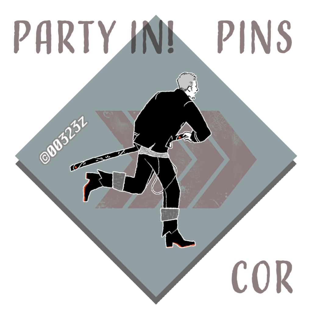 【完売】PARTY IN! 缶バッジ 正方形 40mm コル