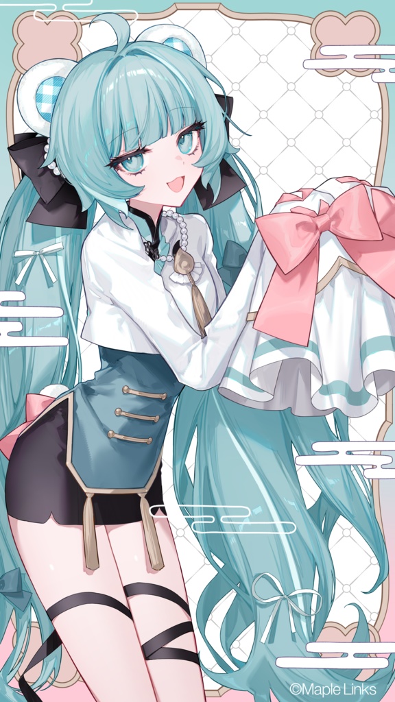 『Maple Links』デビュー記念壁紙（白旗はてなver）