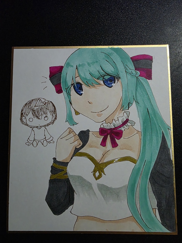 ほろびのゆりかご 手描き色紙