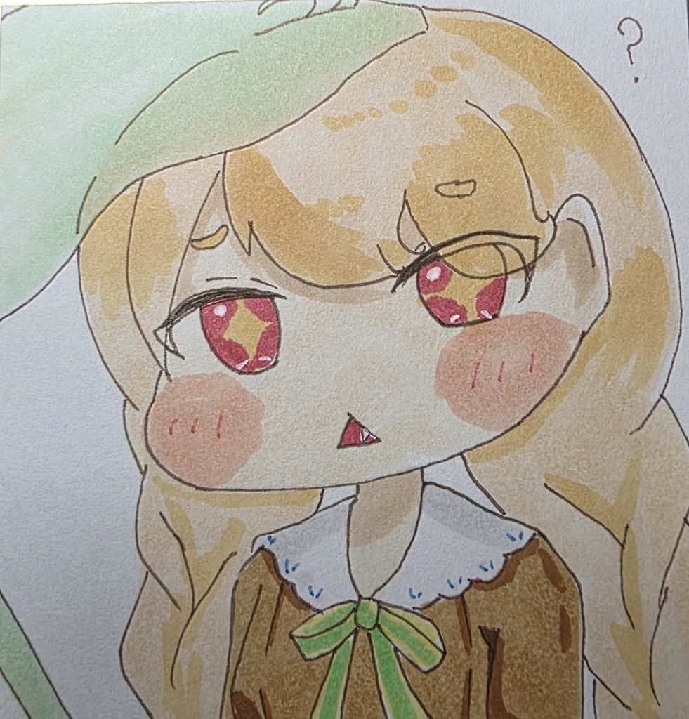 トリッカル手描き色紙　私服エルフィン