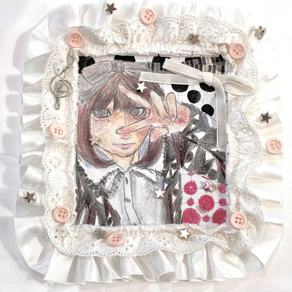 <自撮り>　原画　色紙デコ　現品