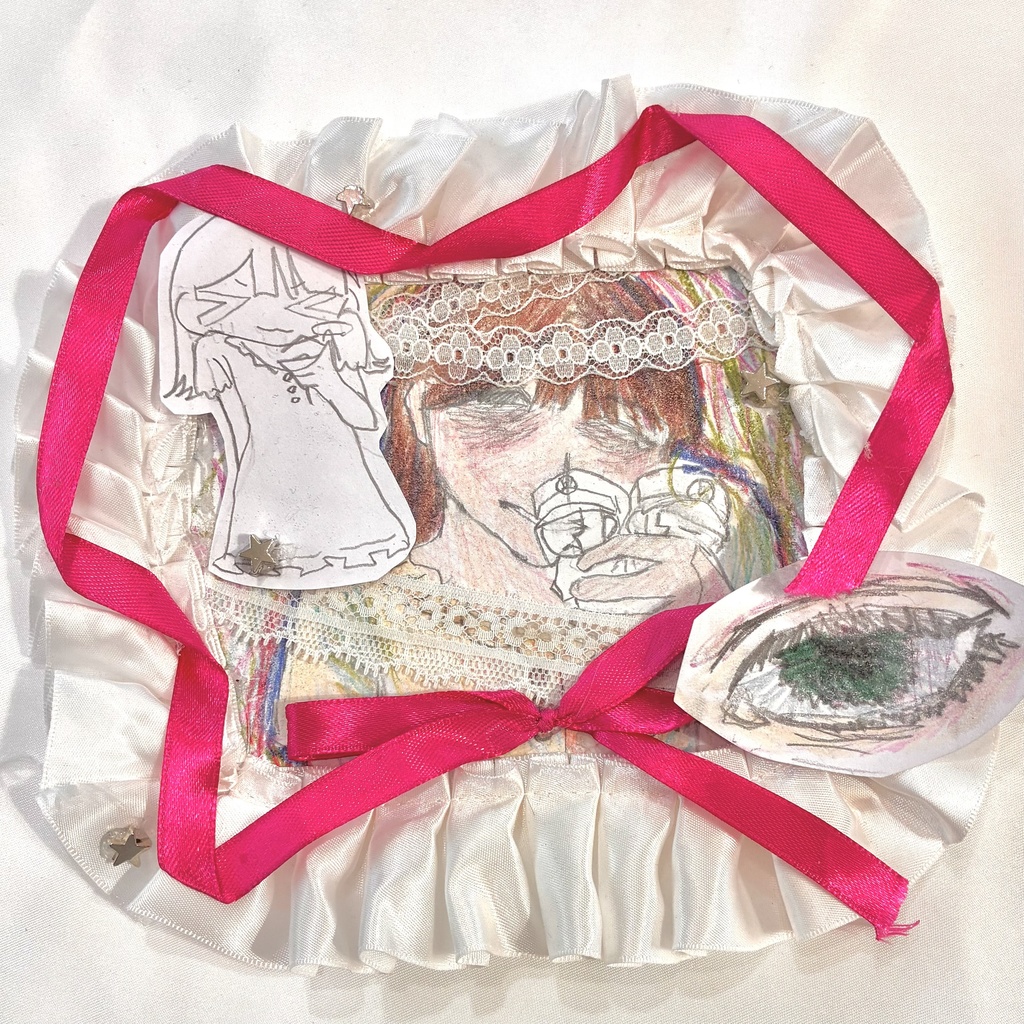 <夢>　原画　色紙デコ