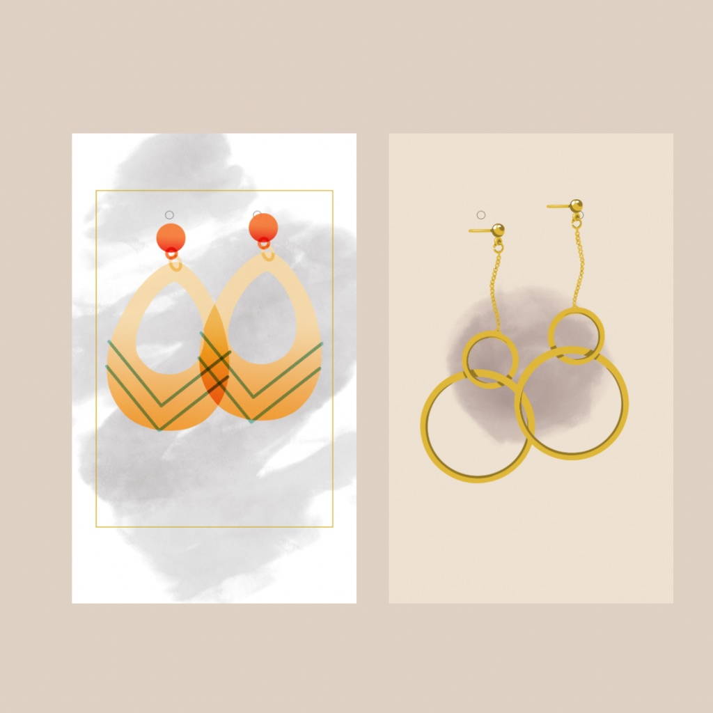 くすみ水彩 アクセサリー台紙 5種セット