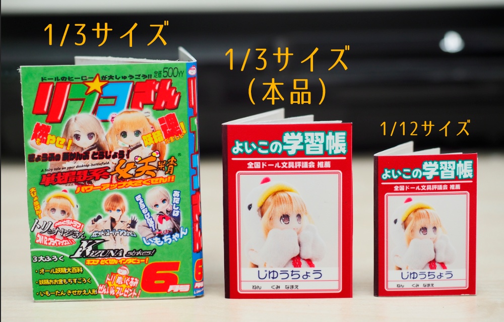【40~60cmドール推奨】1/3サイズ豆本 自由帳