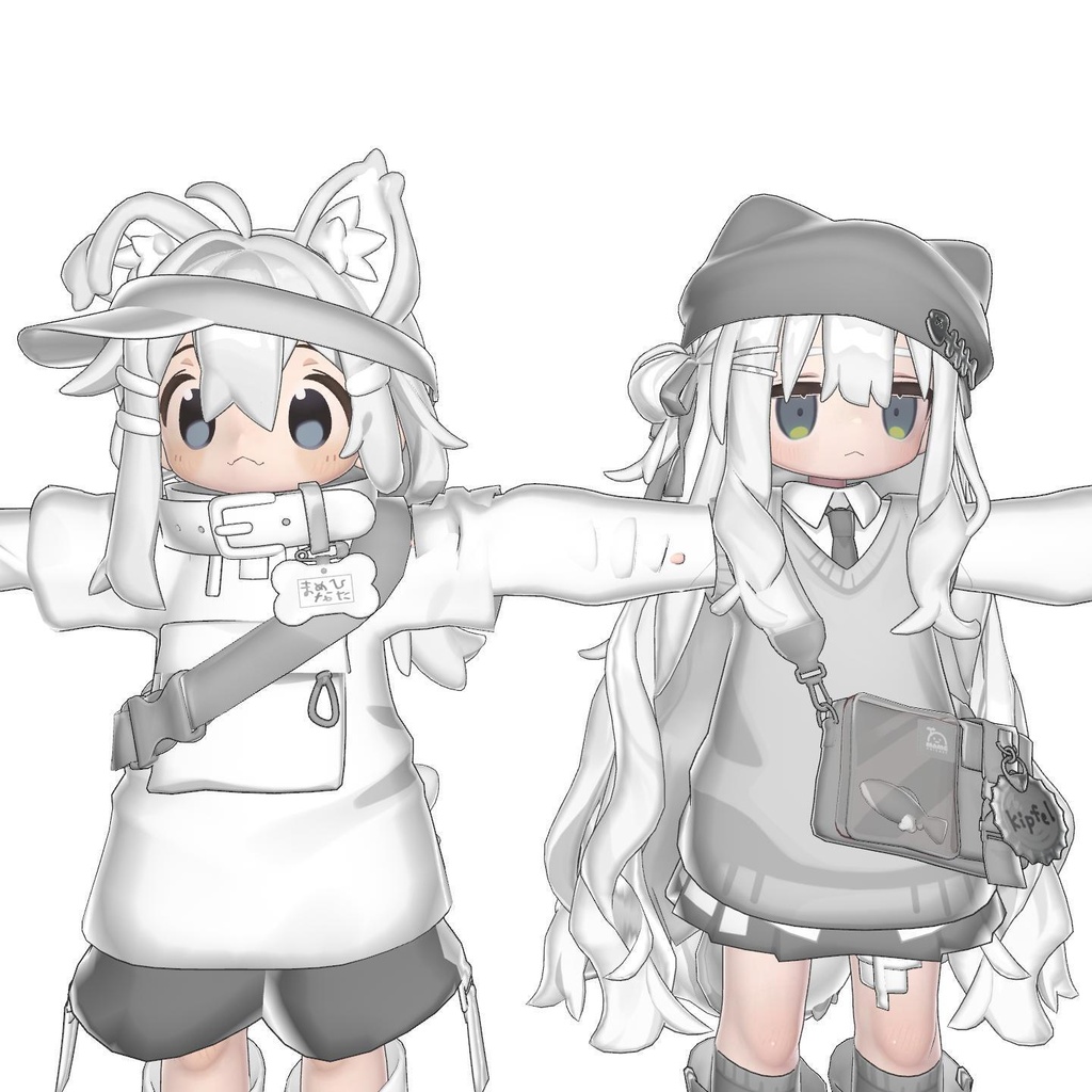 【販売セール!】🤍ボタン押すだけ簡単導入!まめフレンズ真っ白マテリアルプリセット🤍【liltoon】
