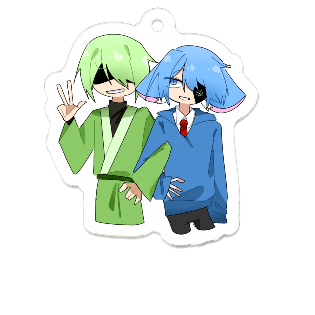 【白葉＆桜】　アクリルキーホルダー