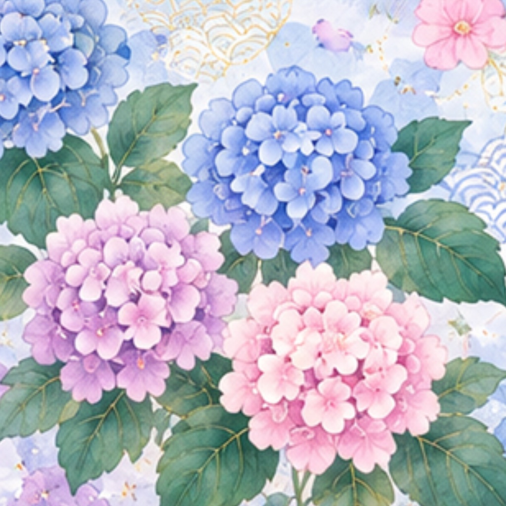 季節の花和柄デジタルペーパーセット2
