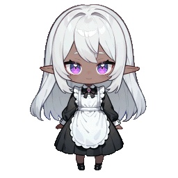 Live2Dモデル 配信向け 銀髪ダークエルフメイド -ちびキャラバージョン- 【VTS対応】Live2D Model Ready to Use for Streaming: Dark Elf Maid -Chibi Style version- [VTS Compatible]