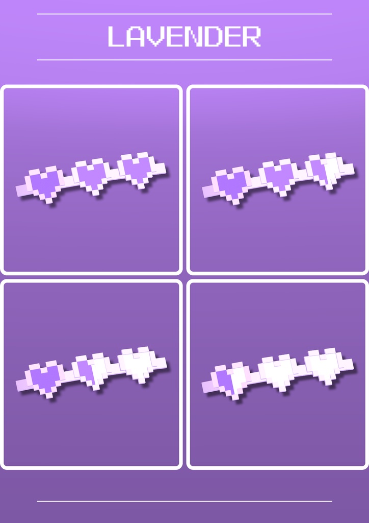 【8色】VRChat向けヘアピン♥️PIXEL HEART♥️