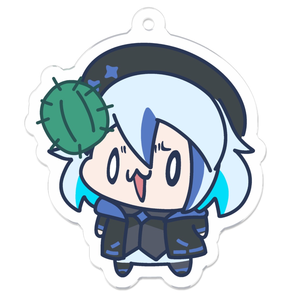 【受注生産】サボテン刺さったちびぃめぐる【アクリルキーホルダー】