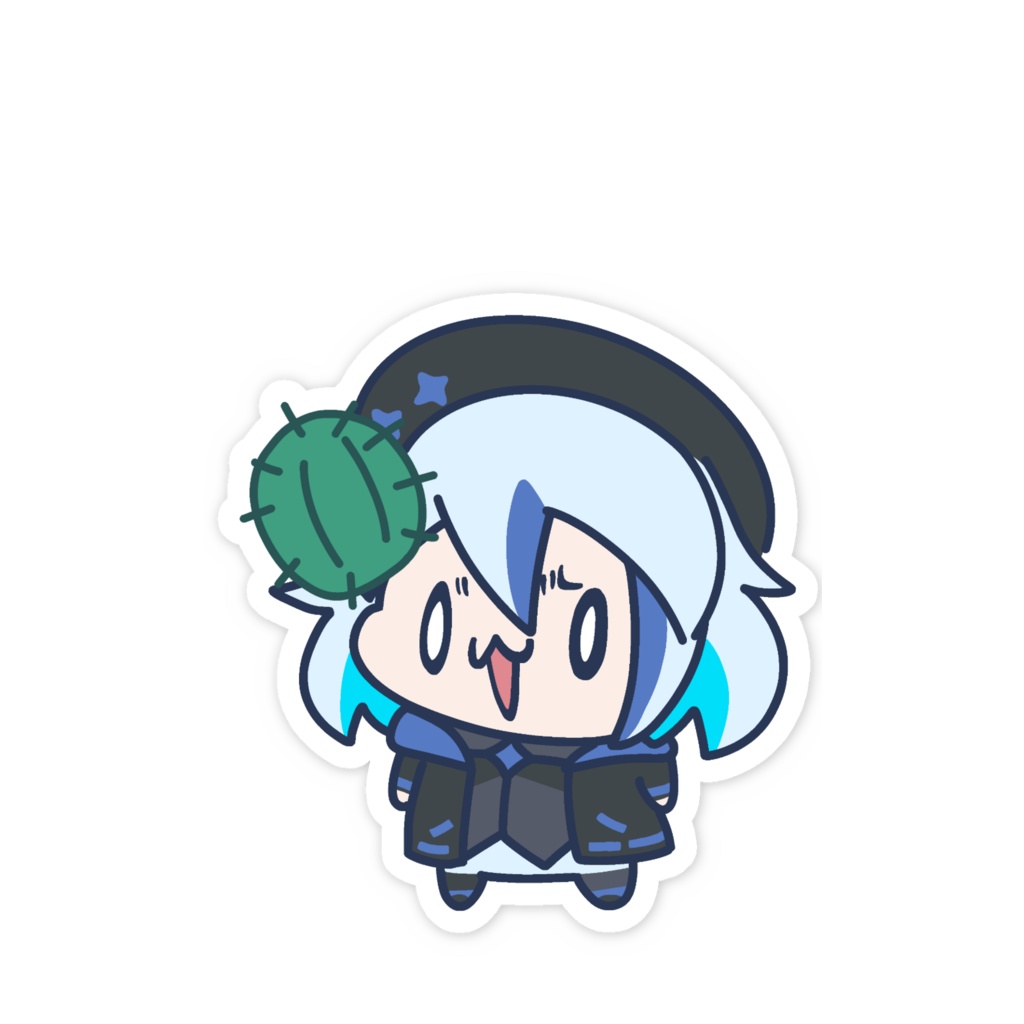 【受注生産】サボテン刺さったちびぃめぐる【スマホステッカー】