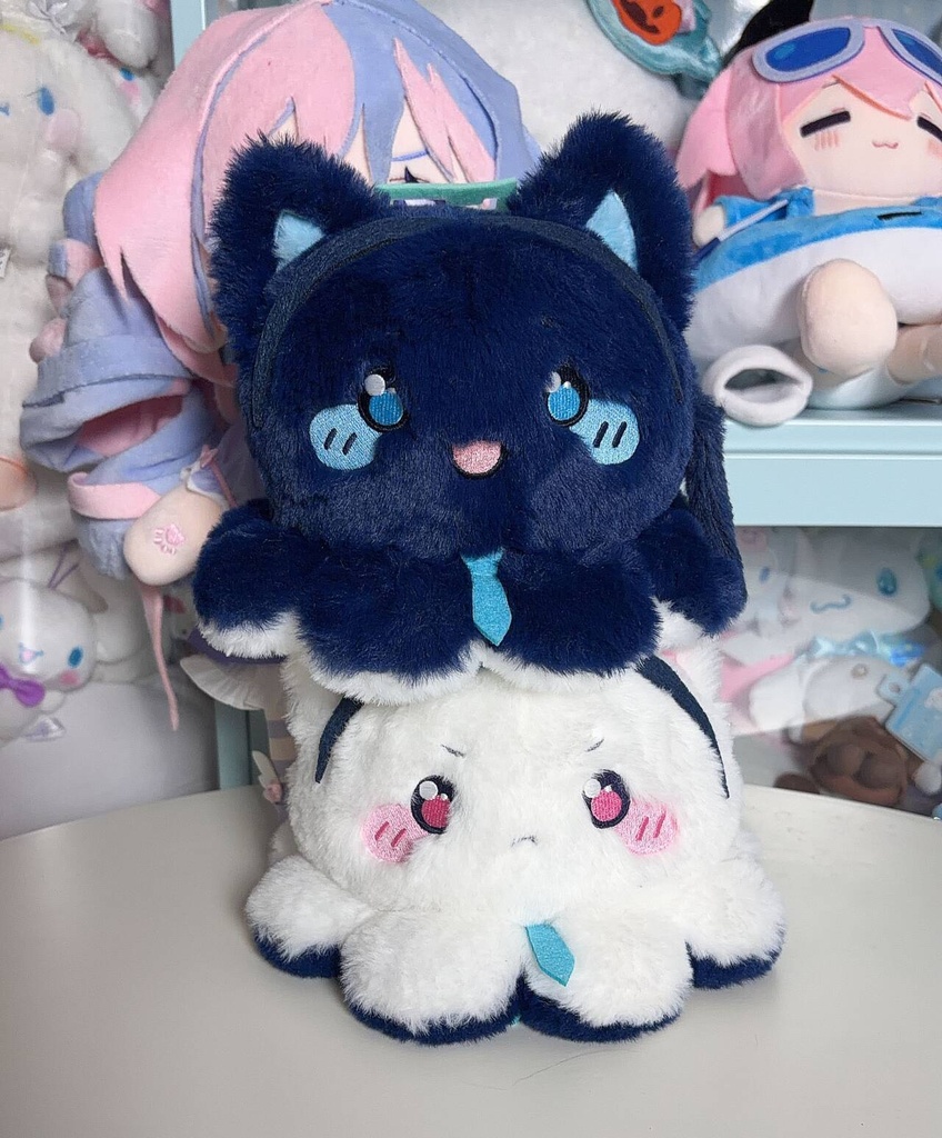 昼寝デザート店　アリス＆ケイ2way猫型ぬいぐるみ