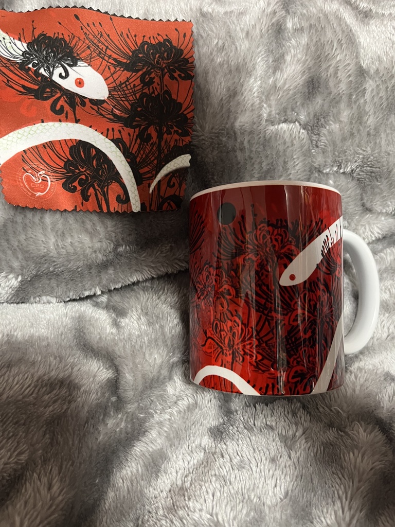 アウトレット2◆彼岸花白蛇マグカップ【あかいくろのよるをこえ】