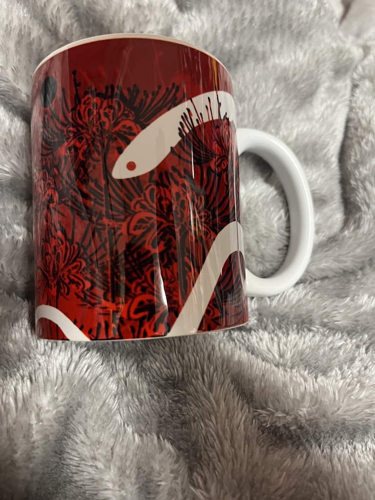 アウトレット2◆彼岸花白蛇マグカップ【あかいくろのよるをこえ】