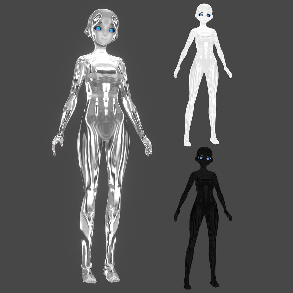 【VRoid】メタリック肌のテクスチャ Metallic Skin Textures (Both for stable & beta)