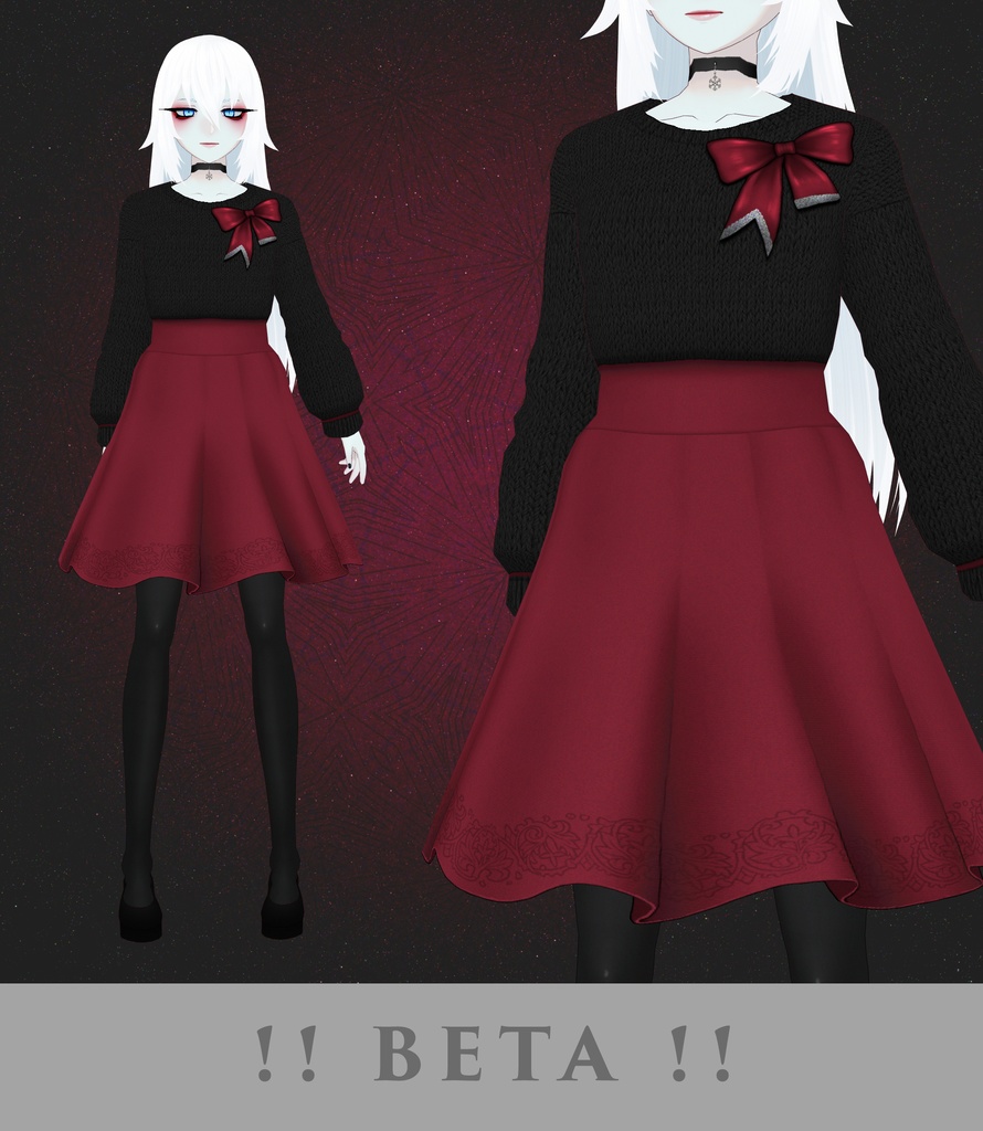 【VRoid】クリスマスドレス タイプ1【18 COLORS】