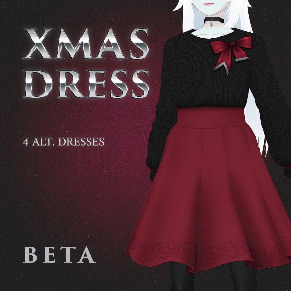 【VRoid】クリスマスドレス タイプ1【18 COLORS】