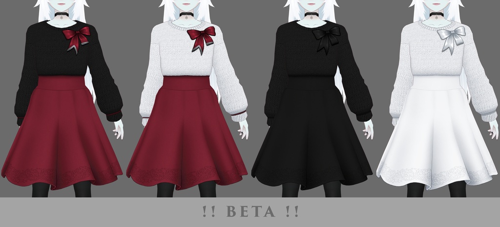 【VRoid】クリスマスドレス タイプ1【18 COLORS】