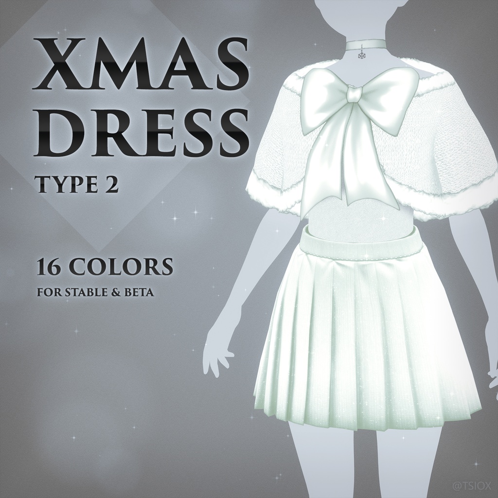 【VRoid】クリスマスドレス【16 COLORS】