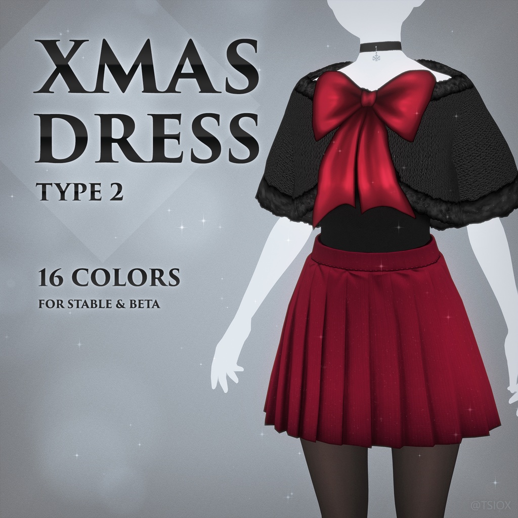 【VRoid】クリスマスドレス【16 COLORS】