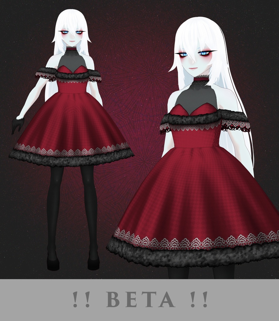 【VRoid】クリスマスドレス タイプ3【43 COLORS】